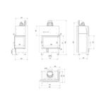 Kratki MBA P BS BLACK Ενεργειακό Τζάκι Ξύλου Αερόθερμο 17kw Δεξία Γωνία από Χάλυβα με Ανοιγόμενη Πόρτα