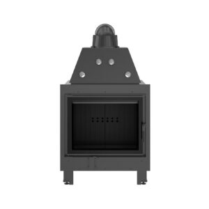 Kratki MBA PF BLACK Ενεργειακό Τζάκι Ξύλου Αερόθερμο 17kw Ίσιο από Χάλυβα με Ανοιγόμενη Πόρτα