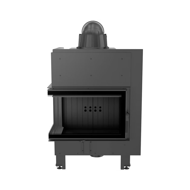 Kratki MBM L BS BLACK Ενεργειακό Τζάκι Ξύλου Αερόθερμο 10kw Αριστερή Γωνία από Χάλυβα με Ανοιγόμενη Πόρτα