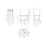 Kratki MBM L BS G BLACK Ενεργειακό Τζάκι Ξύλου Αερόθερμο 10kw Αριστερή Γωνία από Χάλυβα με Συρόμενη Πόρτα Τεχνικό Σχέδιο