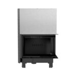 Kratki MBM P BS G BLACK Ενεργειακό Τζάκι Ξύλου Αερόθερμο 10kw Δεξιά Γωνία από Χάλυβα με Συρόμενη Πόρτα