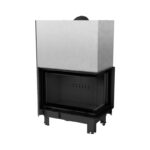 Kratki MBM P BS G BLACK Ενεργειακό Τζάκι Ξύλου Αερόθερμο 10kw Δεξιά Γωνία από Χάλυβα με Συρόμενη Πόρτα