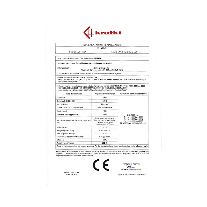 Kratki MBM P BS G BLACK Ενεργειακό Τζάκι Ξύλου Αερόθερμο 10kw Δεξιά Γωνία από Χάλυβα με Συρόμενη Πόρτα CE