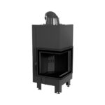 Kratki MBN P BS BLACK Ενεργειακό Τζάκι Ξύλου Αερόθερμο 8kw Δεξιά Γωνία από Χάλυβα με Ανοιγόμενη Πόρτα