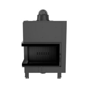 Kratki MBO L BS BLACK Ενεργειακό Τζάκι Ξύλου Αερόθερμο 15kw Αριστερή Γωνία από Χάλυβα με Ανοιγόμενη Πόρτα