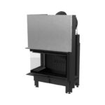 Kratki MBO L BS G BLACK Ενεργειακό Τζάκι Ξύλου Αερόθερμο 15kw Αριστερή Γωνία από Χάλυβα με Συρόμενη Πόρτα