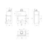 Kratki MBO P BS BLACK Ενεργειακό Τζάκι Ξύλου Αερόθερμο 15kw Δεξιά Γωνία από Χάλυβα με Ανοιγόμενη Πόρτα Τεχνικό Σχέδιο