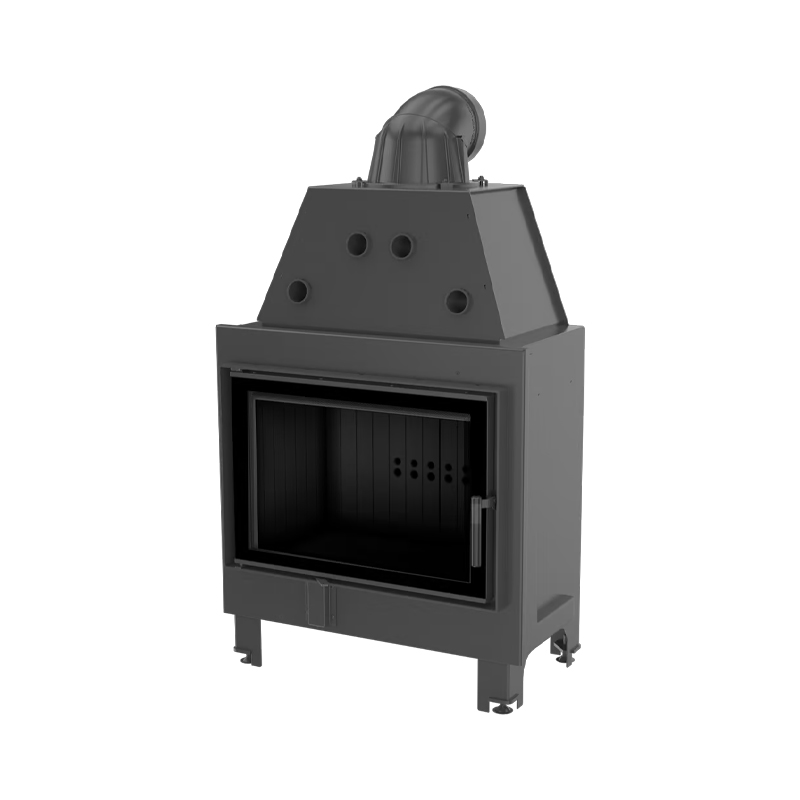 Kratki MBO PF BLACK Ενεργειακό Τζάκι Ξύλου Αερόθερμο 15kw Ίσιο από Χάλυβα με Ανοιγόμενη Πόρτα