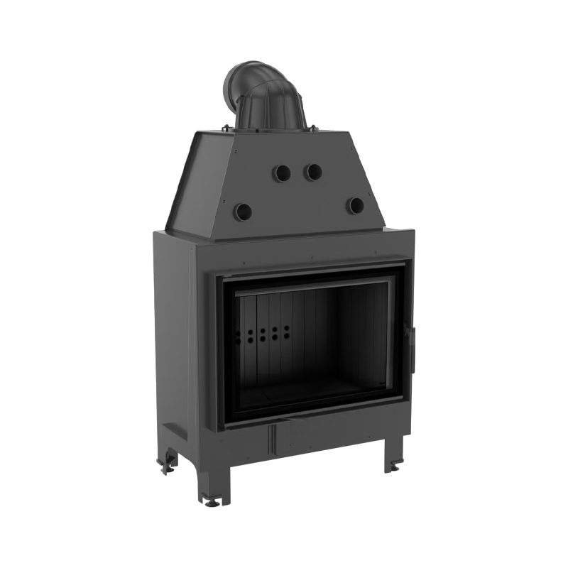 Kratki MBO PF BLACK Ενεργειακό Τζάκι Ξύλου Αερόθερμο 15kw Ίσιο από Χάλυβα με Ανοιγόμενη Πόρτα