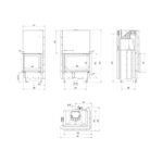 Kratki MBZ P BS G BLACK Ενεργειακό Τζάκι Ξύλου Αερόθερμο 13kw Δεξιά Γωνία από Χάλυβα με Συρόμενη Πόρτα Τεχνικό Σχέδιο