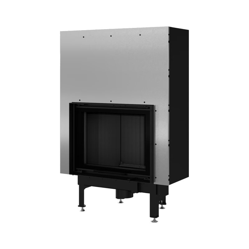 Kratki NADIA 10 G BLACK Ενεργειακό Τζάκι Ξύλου Αερόθερμο 10kw Ίσιο από Χάλυβα με Ανοιγόμενη Πόρτα