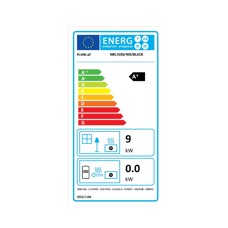 Kratki NBC 600 400 BLACK Ενεργειακό Τζάκι Ξύλου Αερόθερμο 9kw Τριών Όψεων από Χάλυβα με Συρόμενη Πόρτα Ενεργειακή Καρτέλα