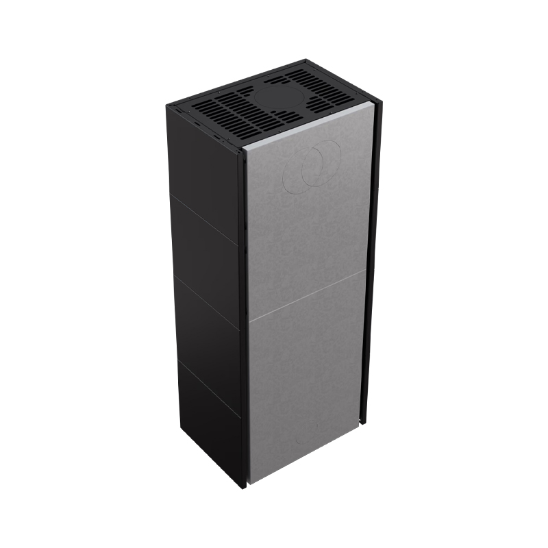 Kratki SIMPLE BOX L S BLACK Ενεργειακό Τζάκι Ξύλου Αερόθερμο 8kW Αριστερή Γωνία Μαντεμένιο με Ανοιγόμενη Πόρτα