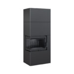 Kratki SIMPLE BOX L S BLACK Ενεργειακό Τζάκι Ξύλου Αερόθερμο 8kW Αριστερή Γωνία Μαντεμένιο με Ανοιγόμενη Πόρτα