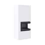 Kratki SIMPLE BOX P S BIANCO Ενεργειακό Τζάκι Ξύλου Αερόθερμο 8kW Δεξιά Γωνία Μαντεμένιο με Ανοιγόμενη Πόρτα