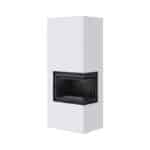 Kratki SIMPLE BOX P S BIANCO Ενεργειακό Τζάκι Ξύλου Αερόθερμο 8kW Δεξιά Γωνία Μαντεμένιο με Ανοιγόμενη Πόρτα