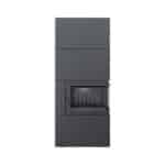 Kratki SIMPLE BOX P S BLACK Ενεργειακό Τζάκι Ξύλου Αερόθερμο 8kW Δεξιά Γωνία Μαντεμένιο με Ανοιγόμενη Πόρτα