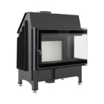 Kratki ZIBI P BS DECO Ενεργειακό Τζάκι Ξύλου Αερόθερμο 11kW Δεξιά Γωνία από Χάλυβα με Ανοιγόμενη Πόρτα