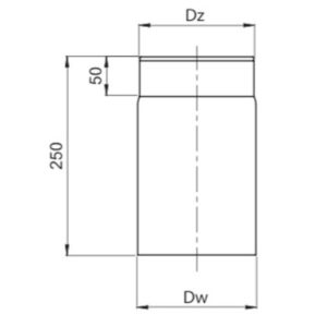 OEM Καμινάδα Καπνοδόχου 250mm 0,25m Μαύρου Χάλυβα