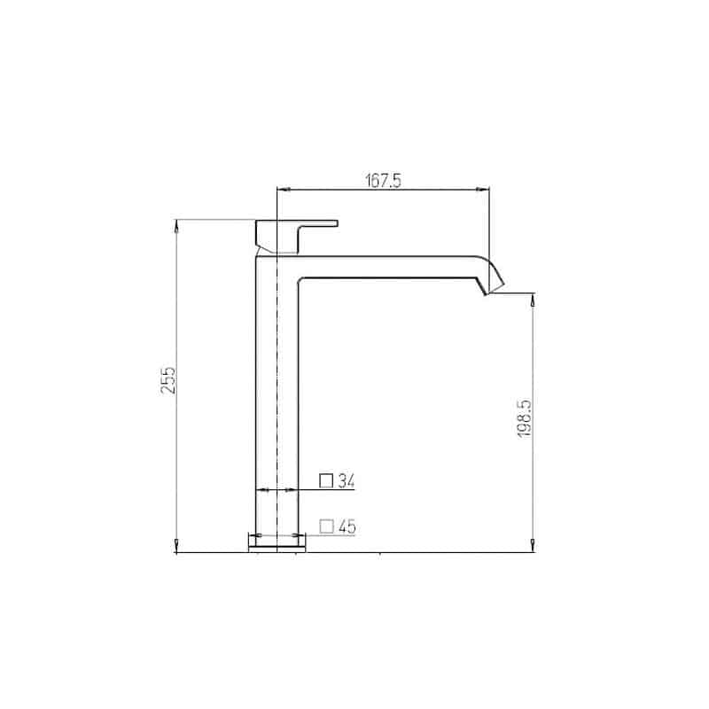 Μπαταρία Νιπτήρα Υψηλή Paini Dax-Black Matt 19YO205TCLL84LRS/14418