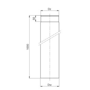 OEM Καμινάδα Καπνοδόχου 250mm 1m Μαύρου Χάλυβα