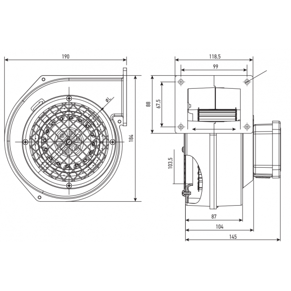 Μοτέρ – Βεντιλατέρ Ανεμιστήρα BAHCIVAN BDRAS120-60 80W 290m³/h για Λέβητες Βιομάζας