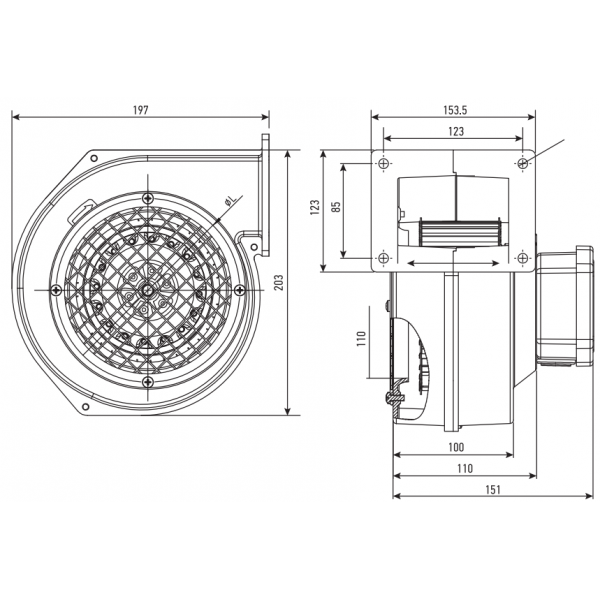 Μοτέρ – Βεντιλατέρ Ανεμιστήρα BAHCIVAN BDRAS140-60 137W 485m³/h για Λέβητες Βιομάζας