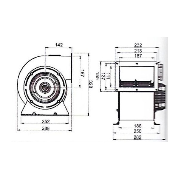 Μοτέρ – Βεντιλατέρ Ανεμιστήρα BAHCIVAN GES 217W 1300m³/h για Λέβητες Βιομάζας