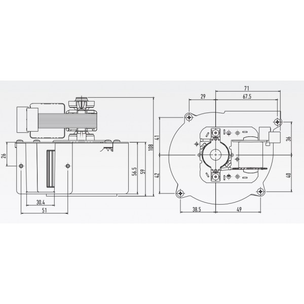 Μοτέρ – Βεντιλατέρ Ανεμιστήρα Trial CAAD7B-006 28W 73m³/h για Λέβητες Βιομάζας