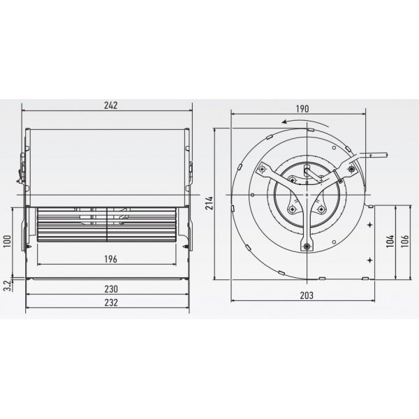 Μοτέρ – Βεντιλατέρ Ανεμιστήρα TRIAL CAD13R-005 75W 710m³/h για Λέβητες Βιομάζας