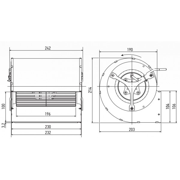 Μοτέρ – Βεντιλατέρ Ανεμιστήρα TRIAL CAD13R-008 190W 800m³/h για Λέβητες Βιομάζας