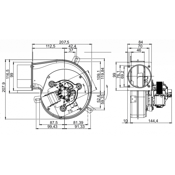 Μοτέρ – Βεντιλατέρ Ανεμιστήρα Καυσαερίων 40W 190m³/h