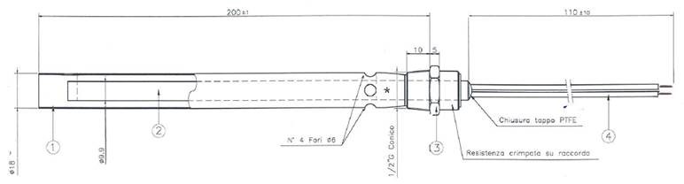 Αντίσταση Αναπτήρα για Πέλλετ 3/8″ Φ 12.5 x 204 mm 430 W