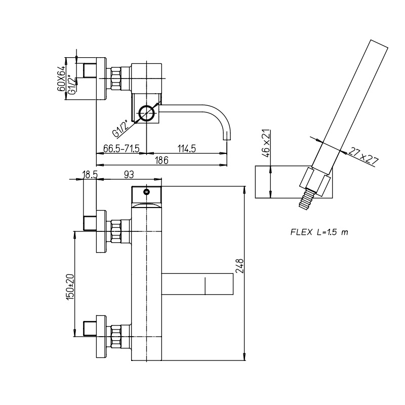 Μπαταρία Μπάνιου Paini Dax 84CR105R