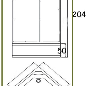 Καμπίνα Μπάνιου Gloria Nota Trans 90 x 90 x 204h 90-9030