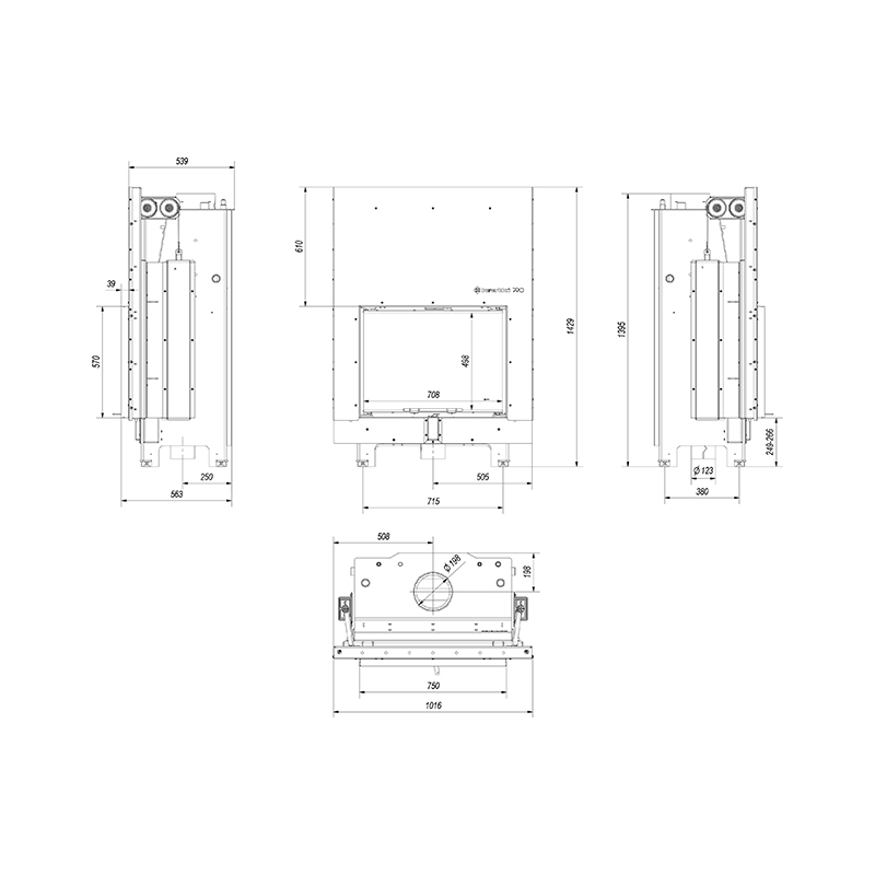 Kratki MBA PW 17 G W Ενεργειακό Τζάκι Ξύλου Καλοριφέρ 17kW Ίσιο με Συρόμενη Πόρτα