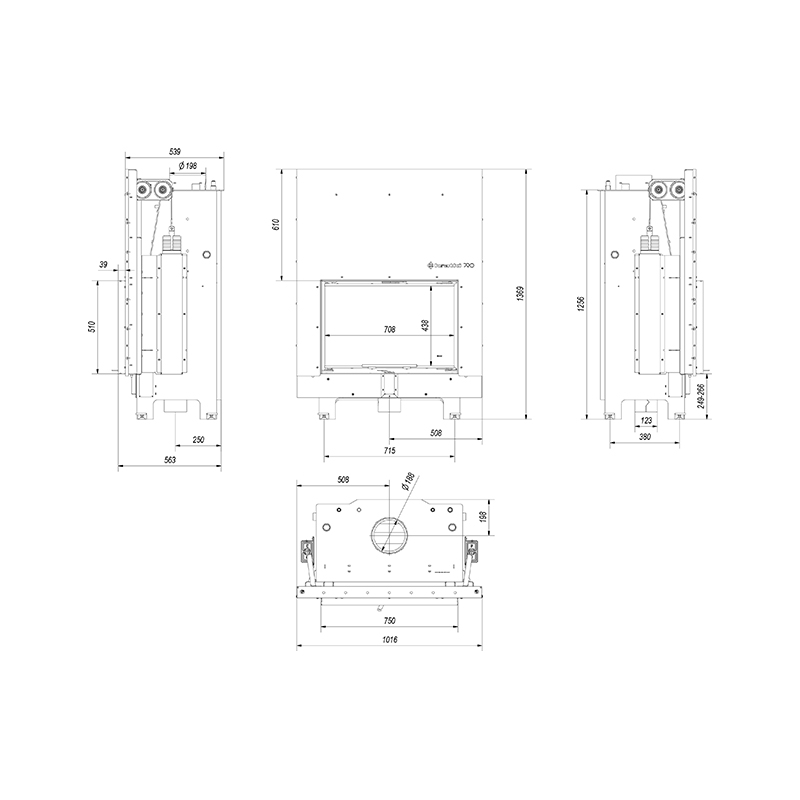 Kratki MBO PW 15 G W Ενεργειακό Τζάκι Ξύλου Καλοριφέρ 15kW Ίσιο με Συρόμενη Πόρτα