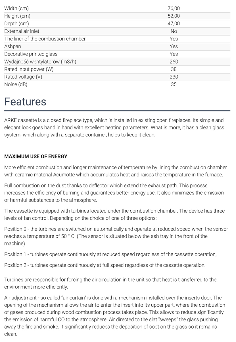 fireplace cassette arke 70 page 2