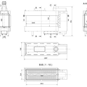 Ενεργειακό Τζάκι Γκαζιού LEO/LP/100/TUNEL/G31/37MBAR Τριών Όψεων 8.2KW Kratki