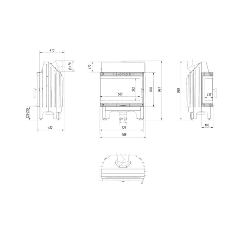 Kratki BLANKA 670/570/L/BS Ενεργειακό Τζάκι