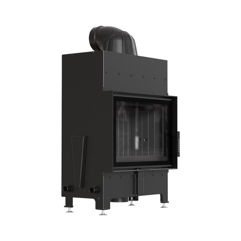 Kratki FLOKI S PF BLACK Ενεργειακό Τζάκι Ξύλου Αερόθερμο 8kw Ίσιο από Χάλυβα με Ανοιγόμενη Πόρτα Επένδυση Μαύρα Κεραμικά TERMOTEC