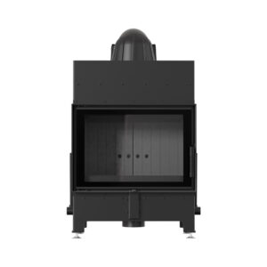 Kratki FLOKI S PF BLACK Ενεργειακό Τζάκι Ξύλου Αερόθερμο 8kw Ίσιο από Χάλυβα με Ανοιγόμενη Πόρτα