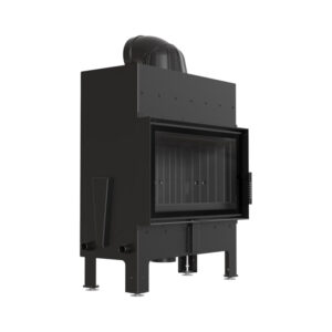 Kratki FLOKI M PF BLACK Ενεργειακό Τζάκι Ξύλου Αερόθερμο 10kw Ίσιο από Χάλυβα με Ανοιγόμενη Πόρτα