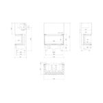 Kratki NBC 1000 400 BLACK Ενεργειακό Τζάκι Ξύλου Αερόθερμο 15kw Τριών Όψεων από Χάλυβα με Συρόμενη Πόρτα Τεχνικό Σχέδιο