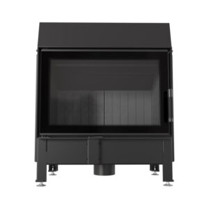 Kratki ZIBI DECO BLACK Ενεργειακό Τζάκι Ξύλου Αερόθερμο 11kW Ίσιο από Χάλυβα με Ανοιγόμενη Πόρτα