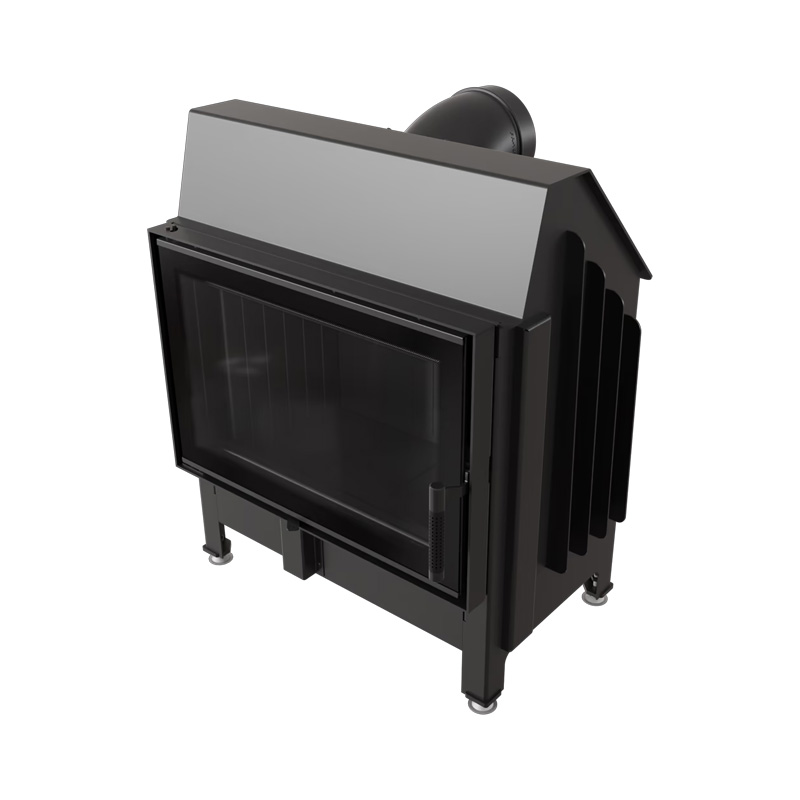 Kratki ZIBI DECO BLACK Ενεργειακό Τζάκι Ξύλου Αερόθερμο 11kW Ίσιο από Χάλυβα με Ανοιγόμενη Πόρτα