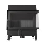 Kratki ZIBI P BS BLACK Ενεργειακό Τζάκι Ξύλου Αερόθερμο 11kW Δεξιά Γωνία από Χάλυβα με Ανοιγόμενη Πόρτα