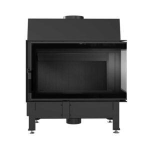 Kratki ZIBI P BS DECO BLACK Ενεργειακό Τζάκι Ξύλου Αερόθερμο 11kW Δεξιά Γωνία από Χάλυβα με Ανοιγόμενη Πόρτα