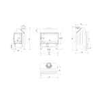 Kratki ZIBI P BS DECO BLACK Ενεργειακό Τζάκι Ξύλου Αερόθερμο 11kW Δεξιά Γωνία από Χάλυβα με Ανοιγόμενη Πόρτα Τεχνικό Σχέδιο