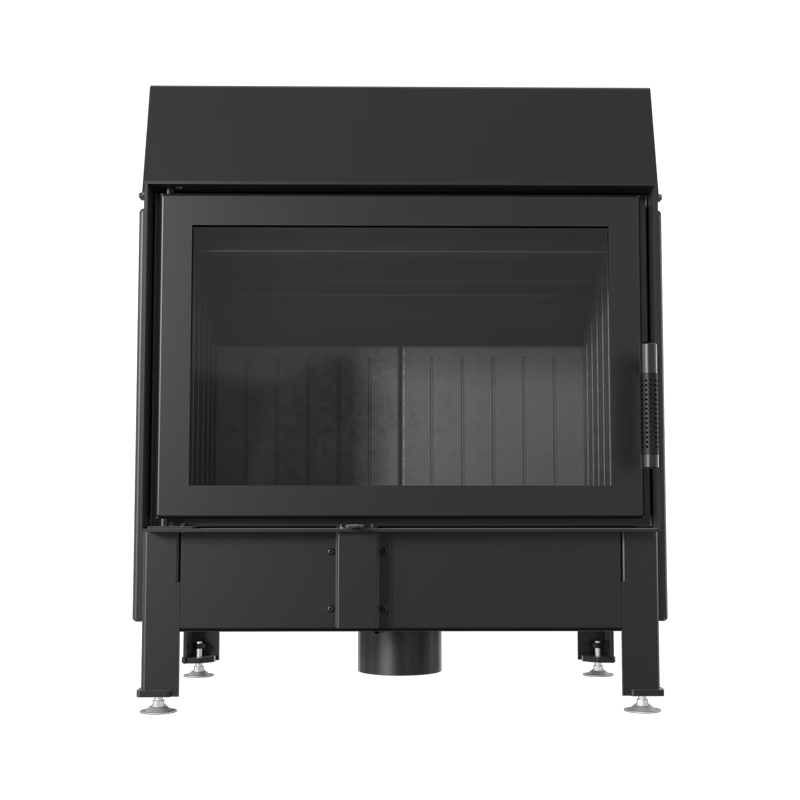 Kratki ZIBI PF BLACK Ενεργειακό Τζάκι Ξύλου Αερόθερμο 11kW Ίσιο από Χάλυβα με Ανοιγόμενη Πόρτα